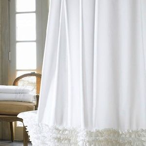 Elegant White Lace Shower Curtain